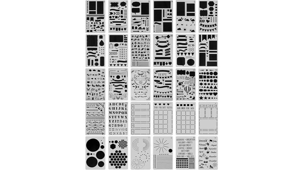 set of 30 journal stencils