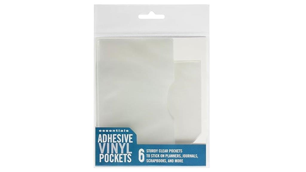 set of six stick on pockets