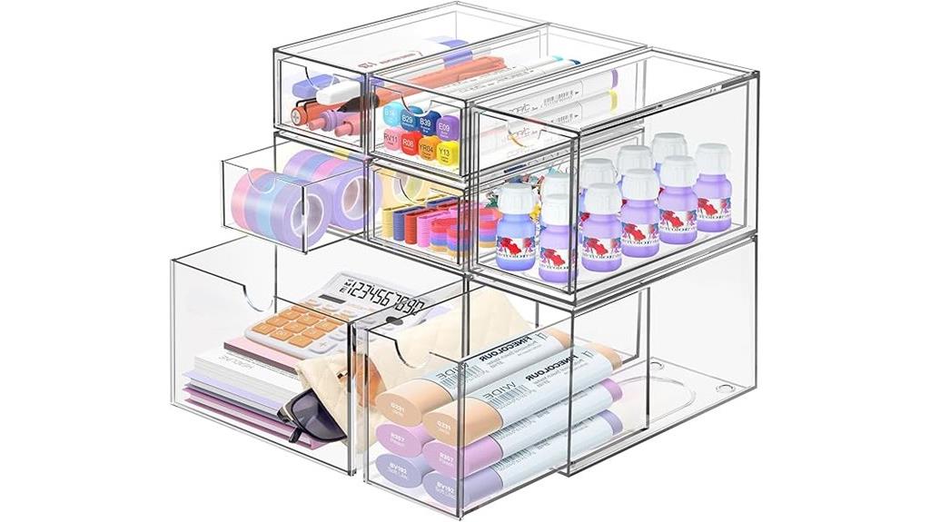 seven drawer acrylic organizer
