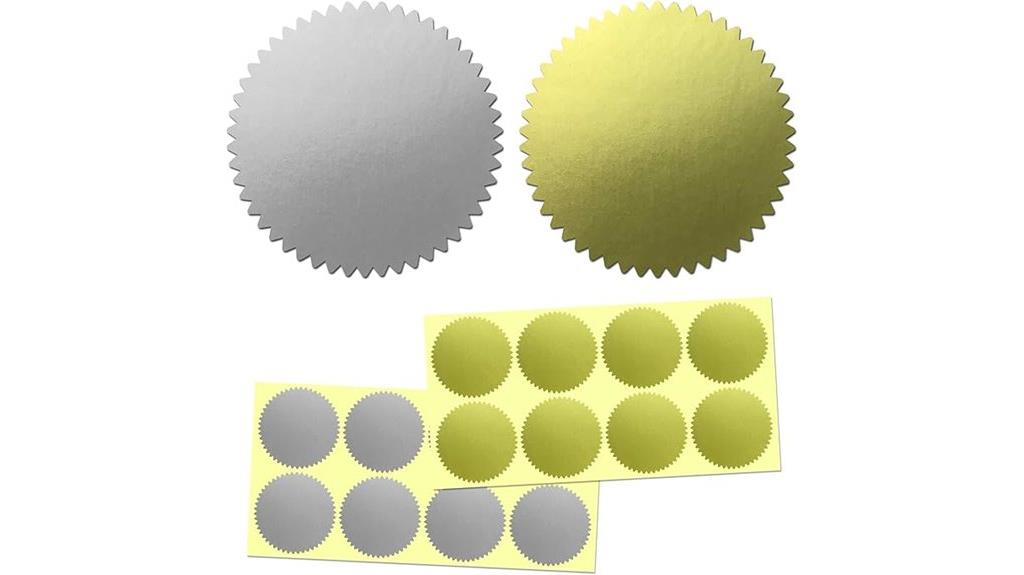 silver and gold award stickers