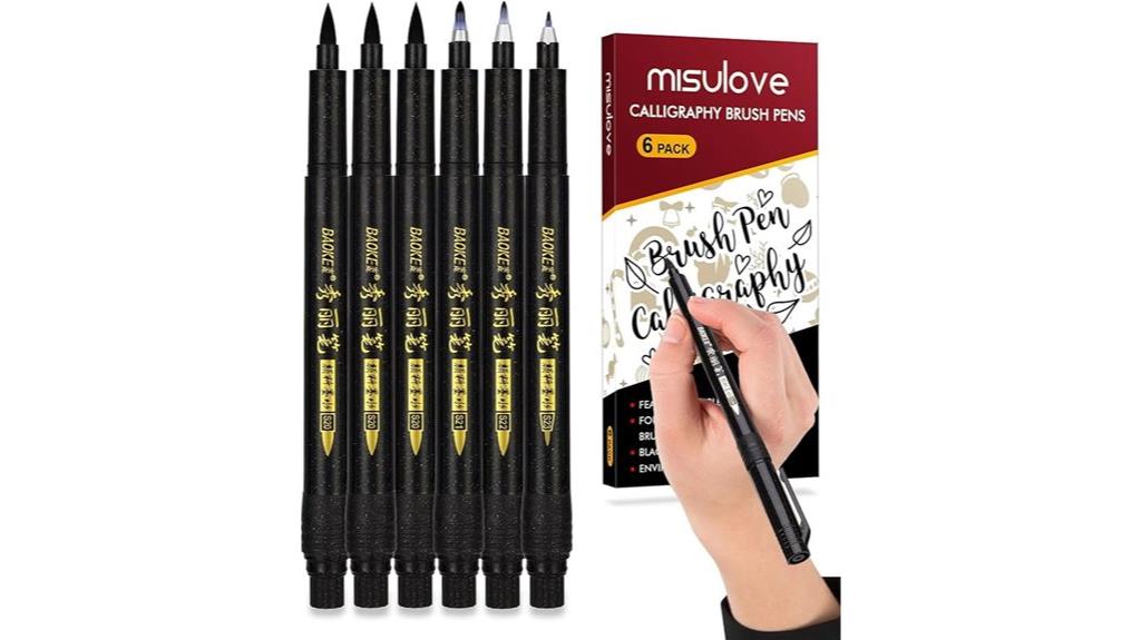 six brush pen set