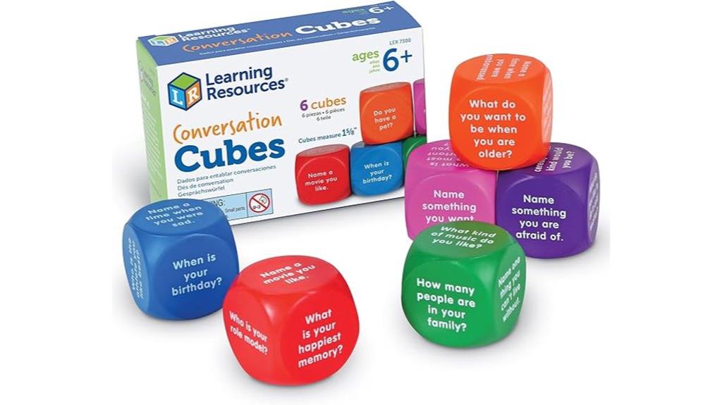 six educational conversation cubes