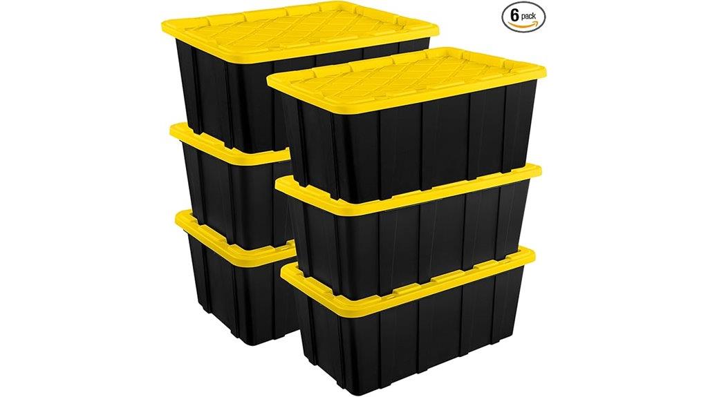 six industrial tote lids