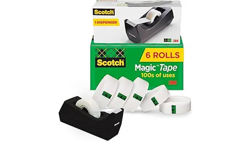 six rolls scotch tape