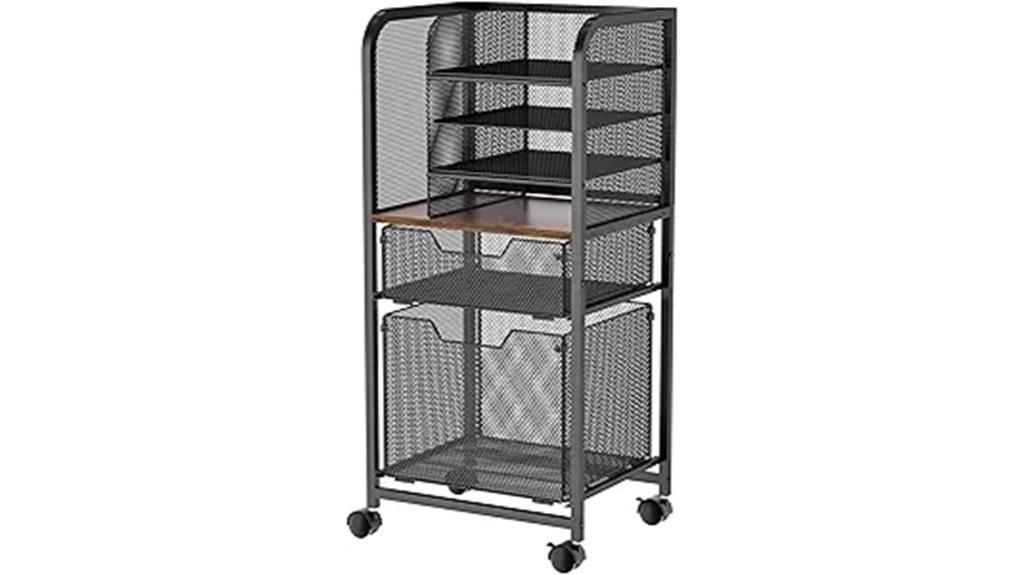 six tier rolling storage cart