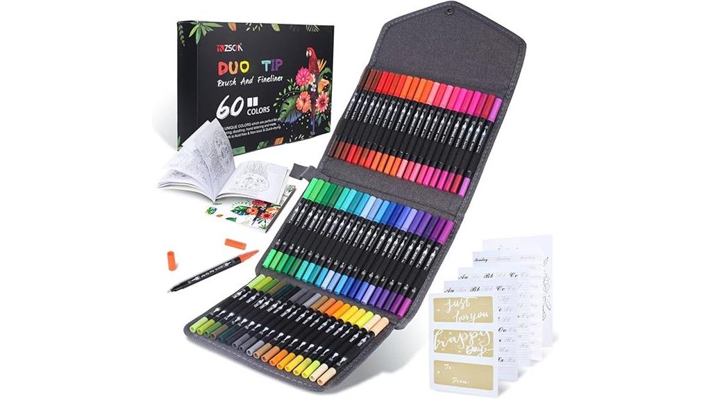 sixty color adult markers