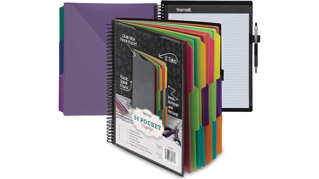 spiral organizer with notepad