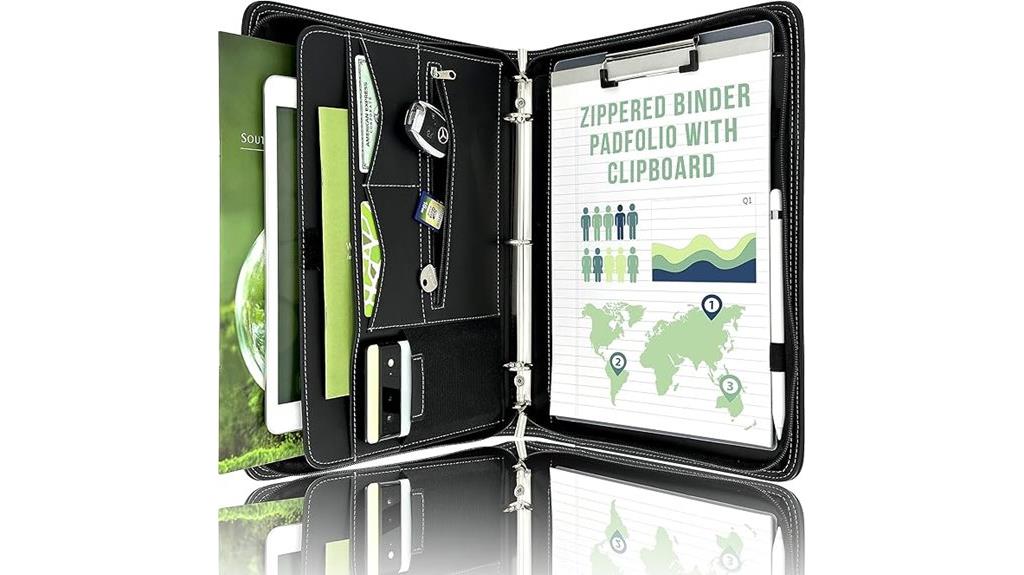 stylio zipper portfolio binder