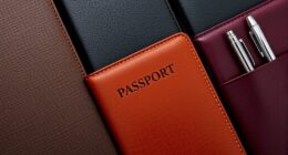 stylish passport and pen holders