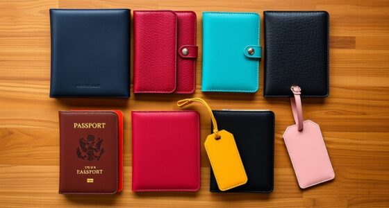 stylish passport covers with tags