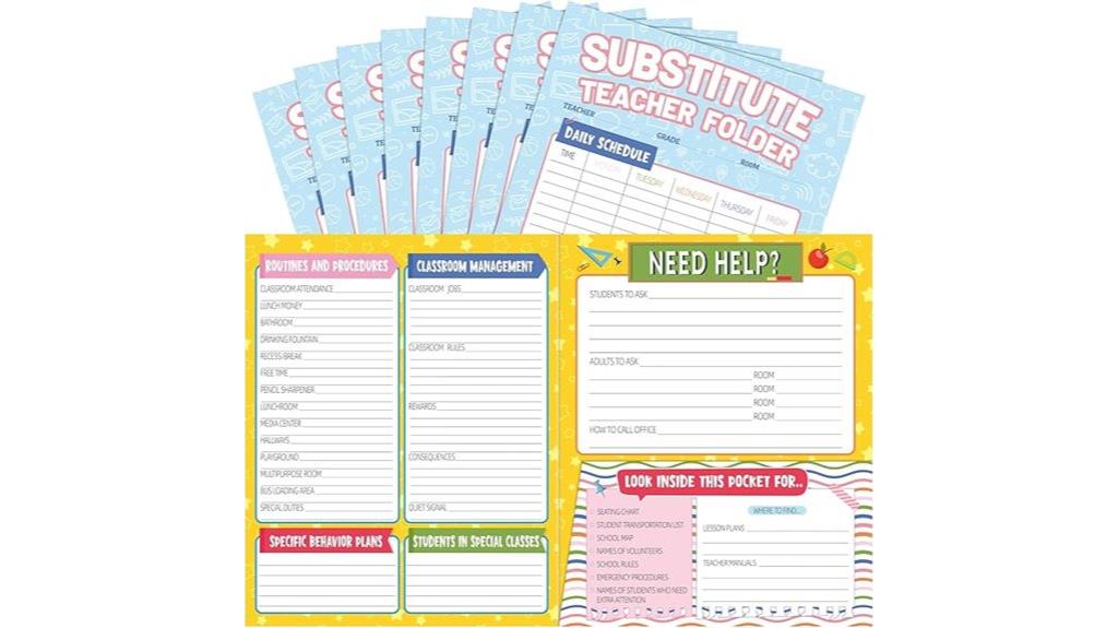 teacher folder with schedule