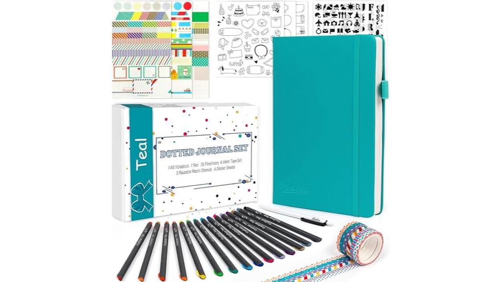 teal hardcover dotted journal