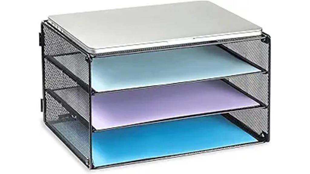 three tier metal letter organizer