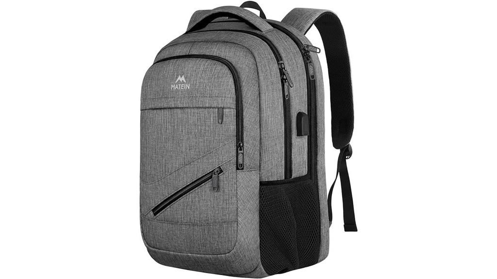 travel friendly grey backpack