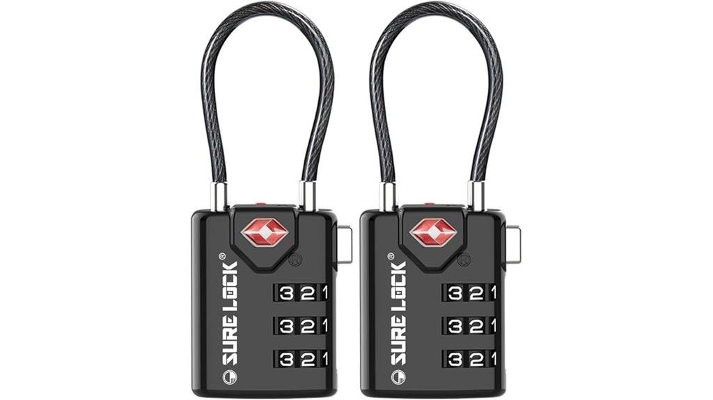 tsa approved luggage lock set