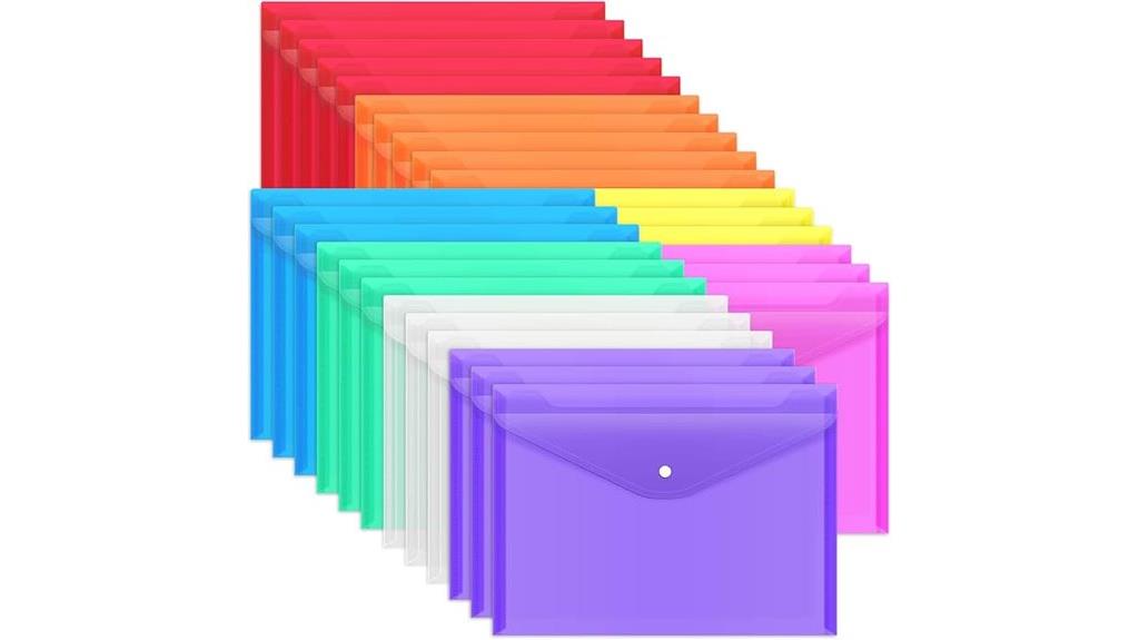 twenty eight plastic document envelopes
