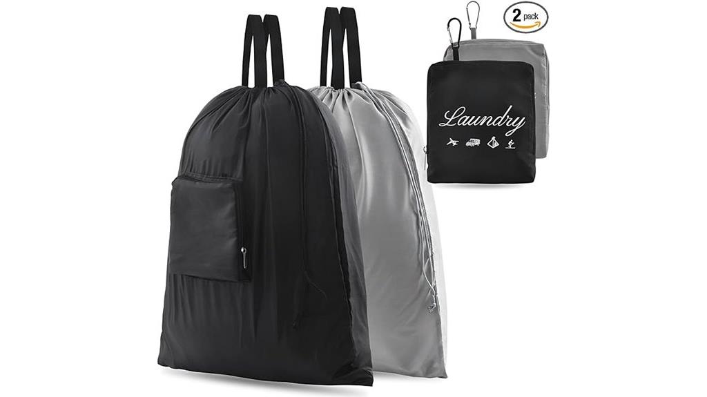 two laundry bags with handles