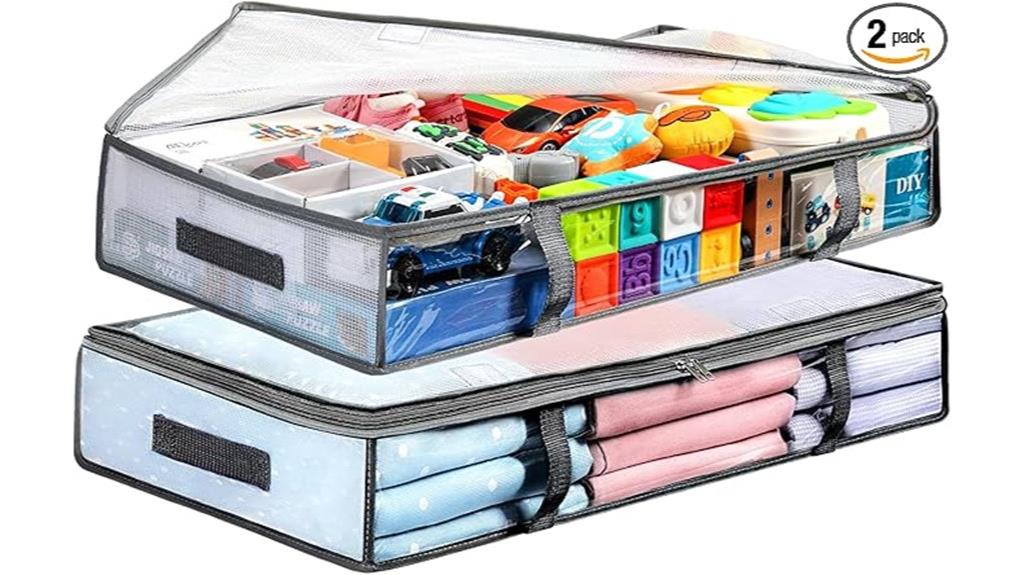 two under bed storage bins