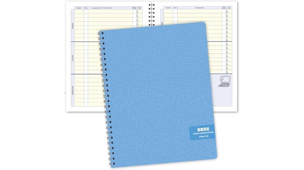 undated student planner book