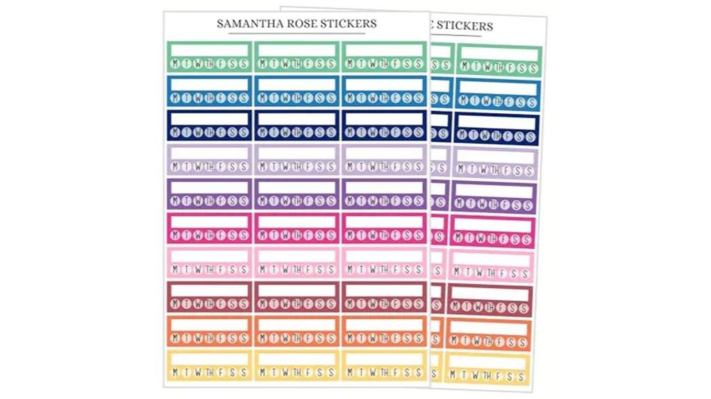 vibrant habit tracking stickers