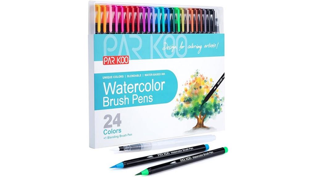 vibrant watercolor brush pens