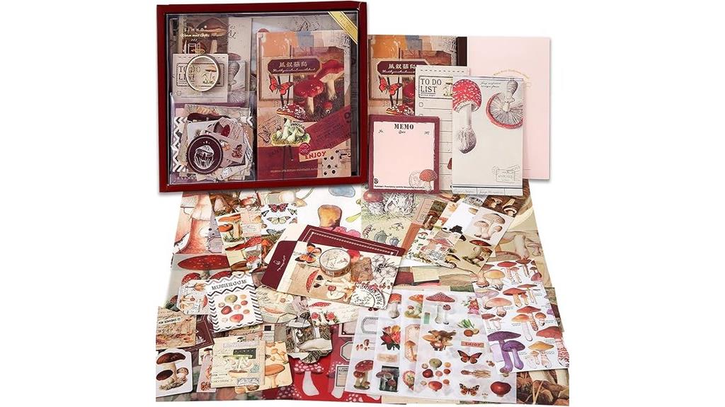 vintage mushroom scrapbook kit
