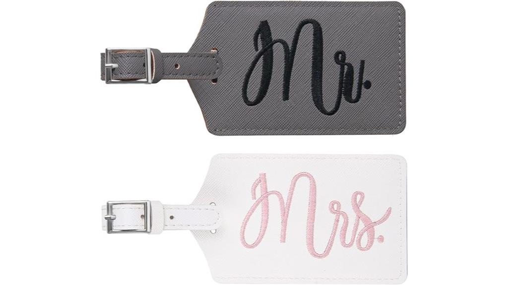 wedding couple luggage tags