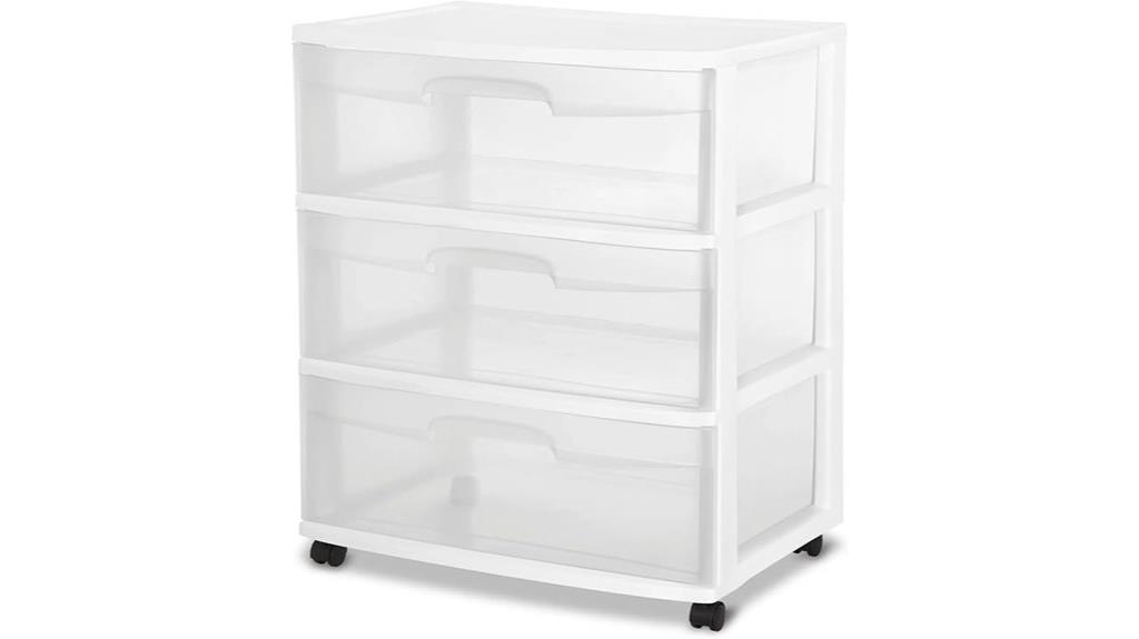 wheeled clear plastic storage