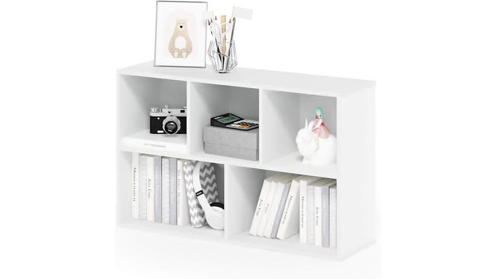 white 5 cube bookcase