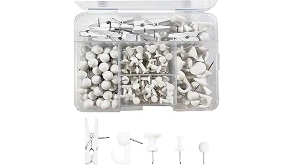 white push pin set