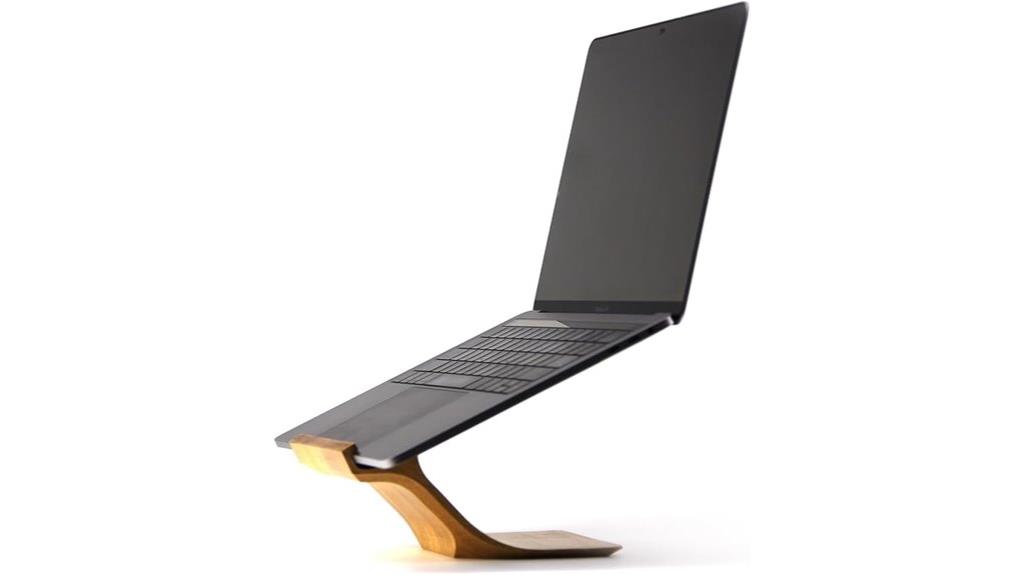 wooden laptop stand