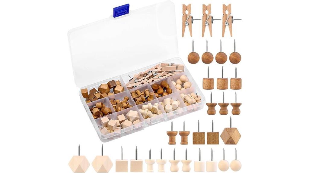 wooden push pins set