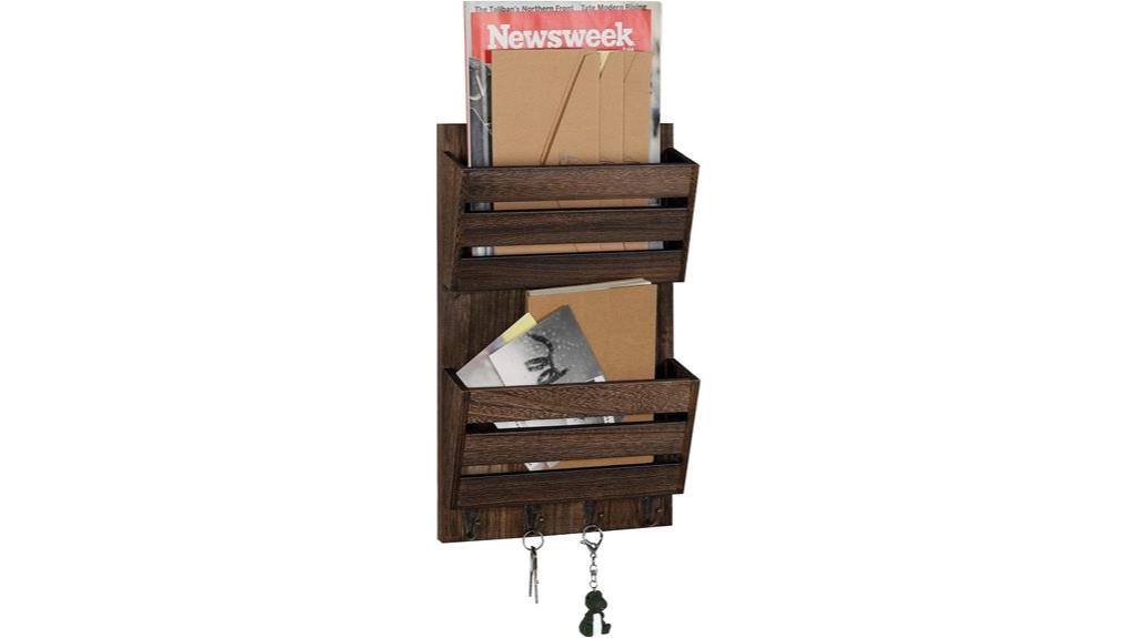 wooden wall mail organizer