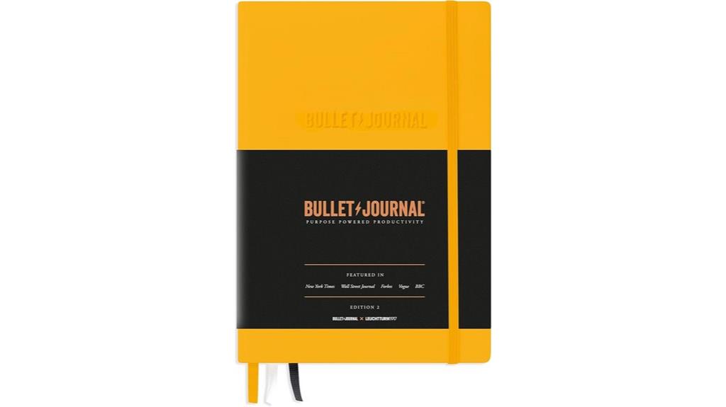 yellow a5 bullet journal