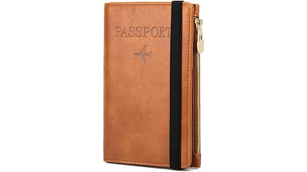 zippered travel passport holder