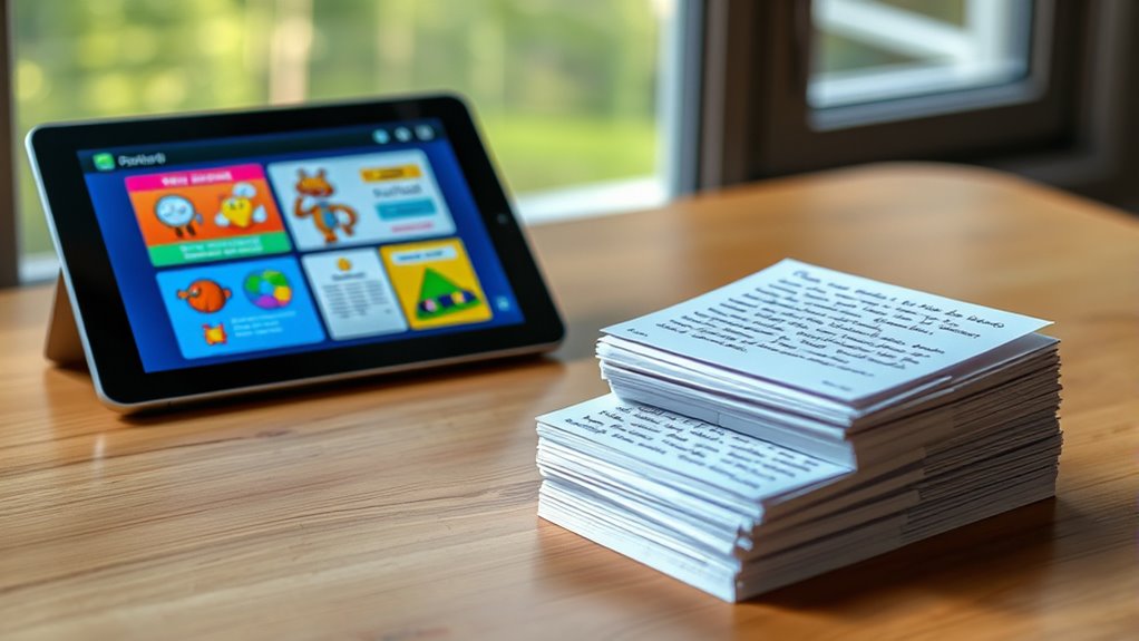 digital and physical flashcards