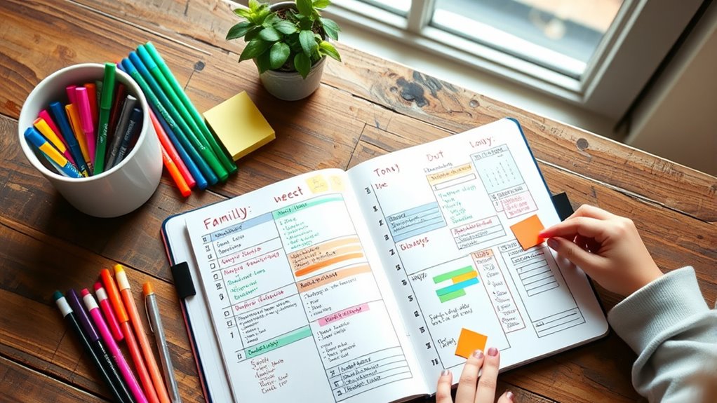 family organization through bullet journaling