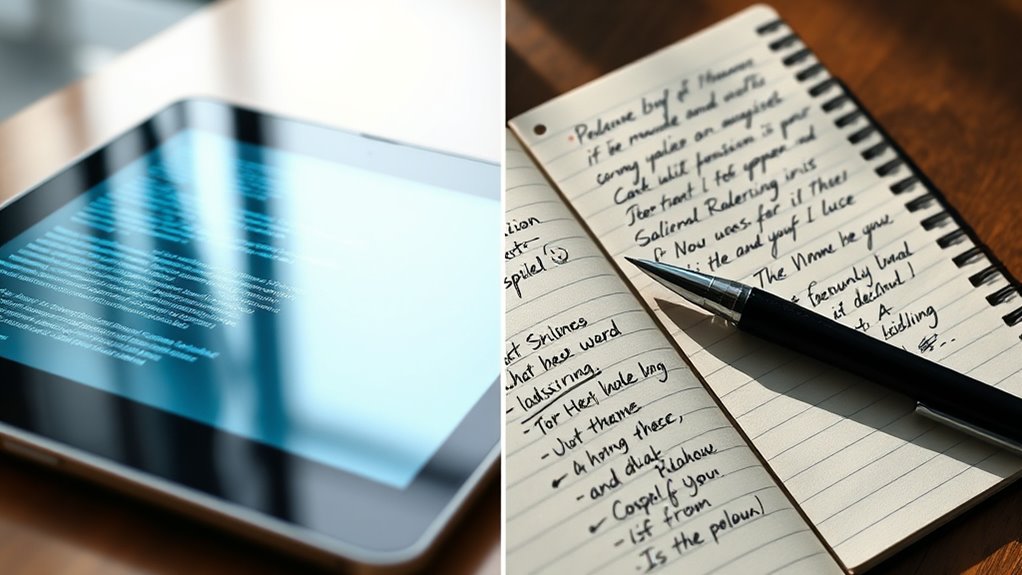 handwritten vs digital note taking
