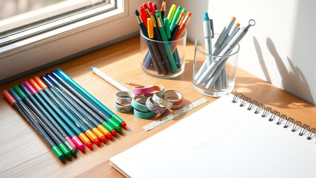 organize supplies with color coordination