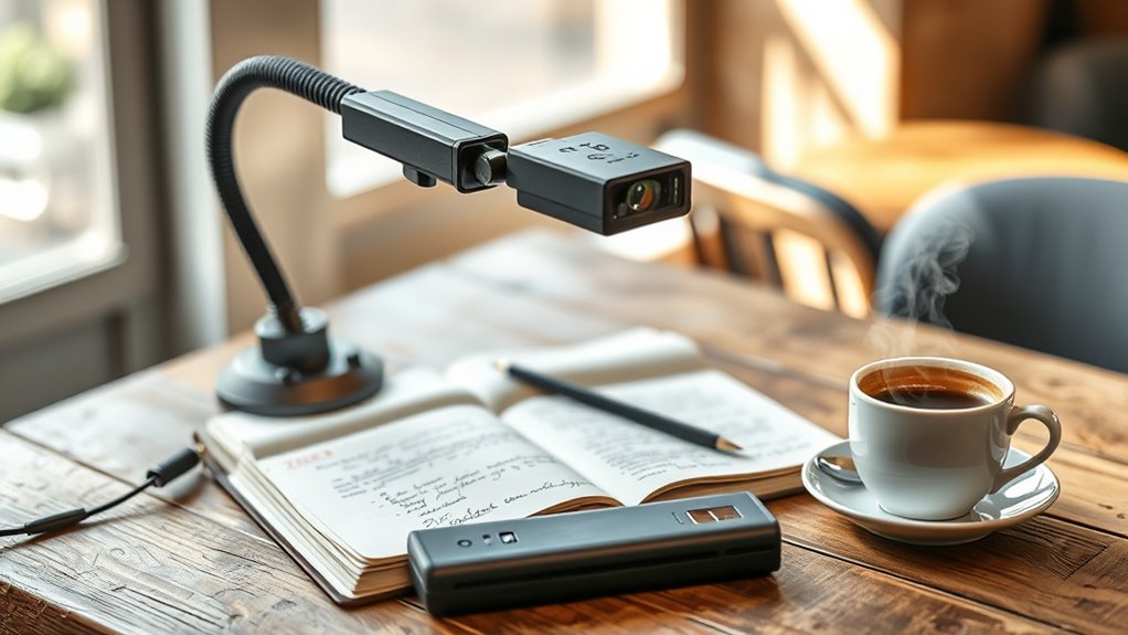 portable document camera scanning