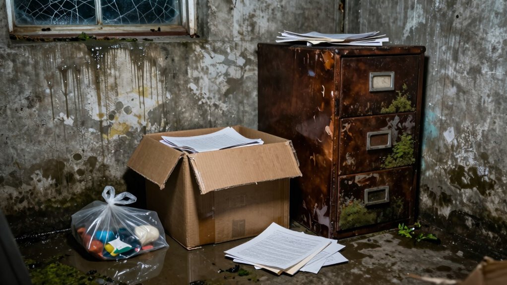 avoid water prone storage areas