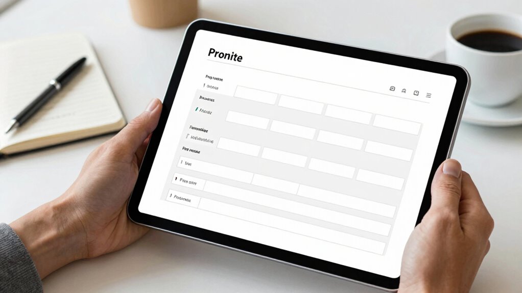 clear organized fillable fields
