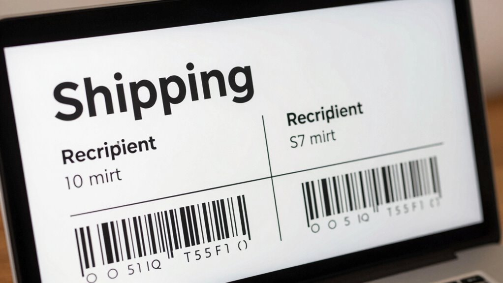 clear readable shipping labels