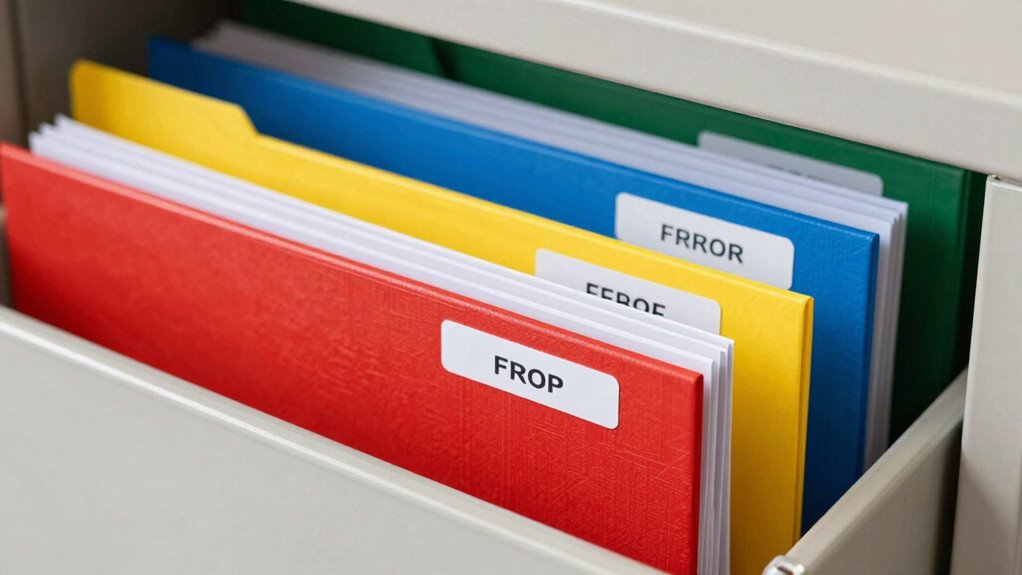color coded filing organization tools