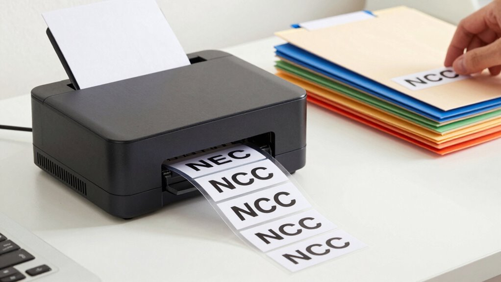 consistent colorful file labeling