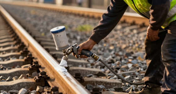 Painting The Sides Of Railroad Rails White To Reduce Derailment